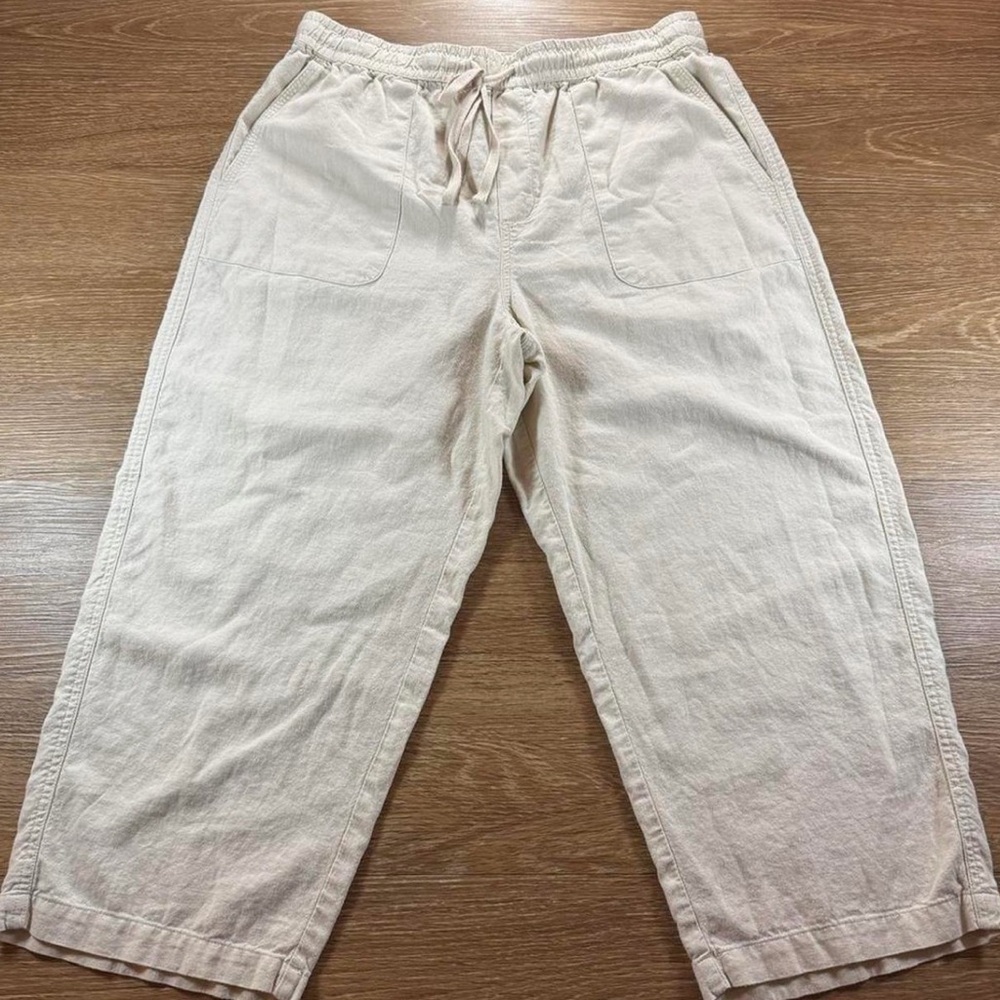 Women's Lucky Brand Linen Cream Pants - Picture 2 of 3